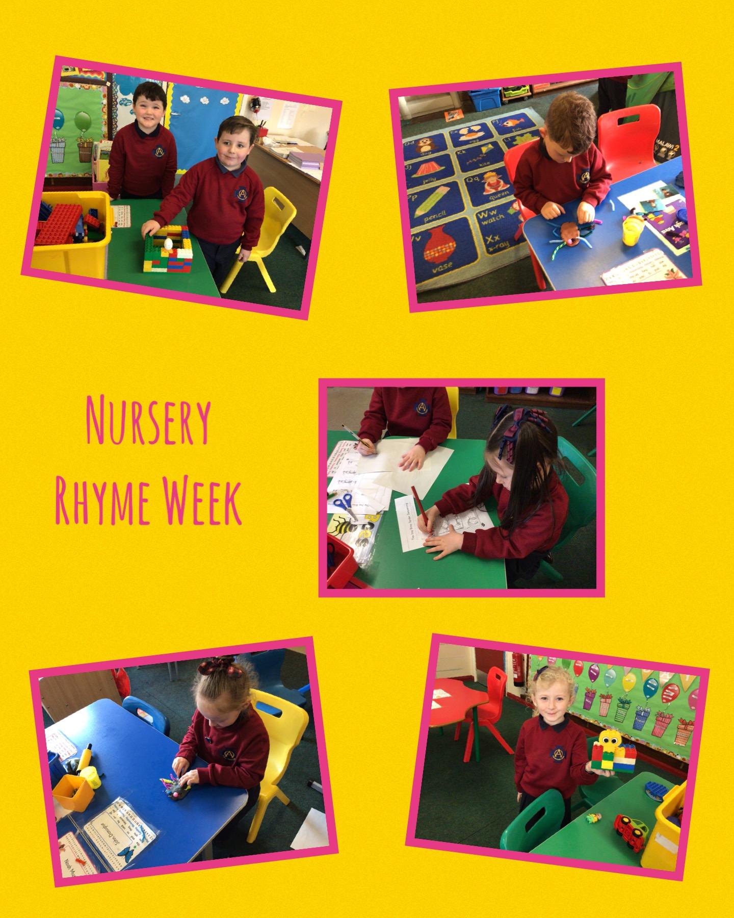 The children enjoyed taking part in Nursery Rhyme activities during play-based learning.