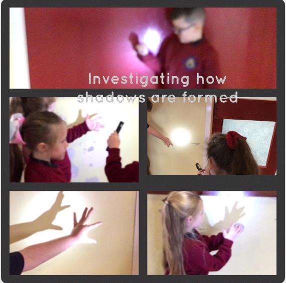 We used torches to make finger puppets whilst investigating how shadows are formed.